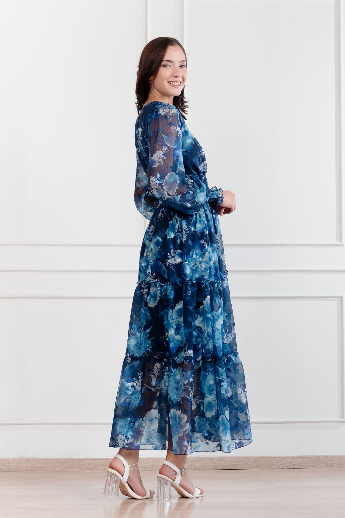 Maxivestido de gasa Amapola floreado