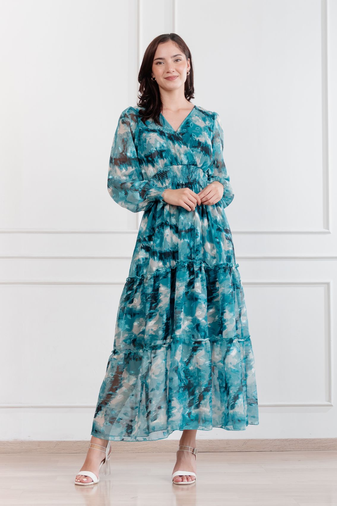 Maxivestido de gasa Amapola floreado