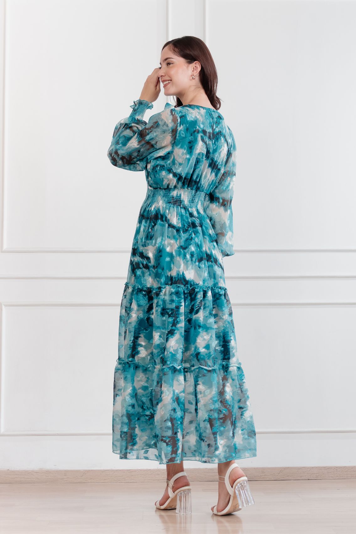Maxivestido de gasa Amapola floreado