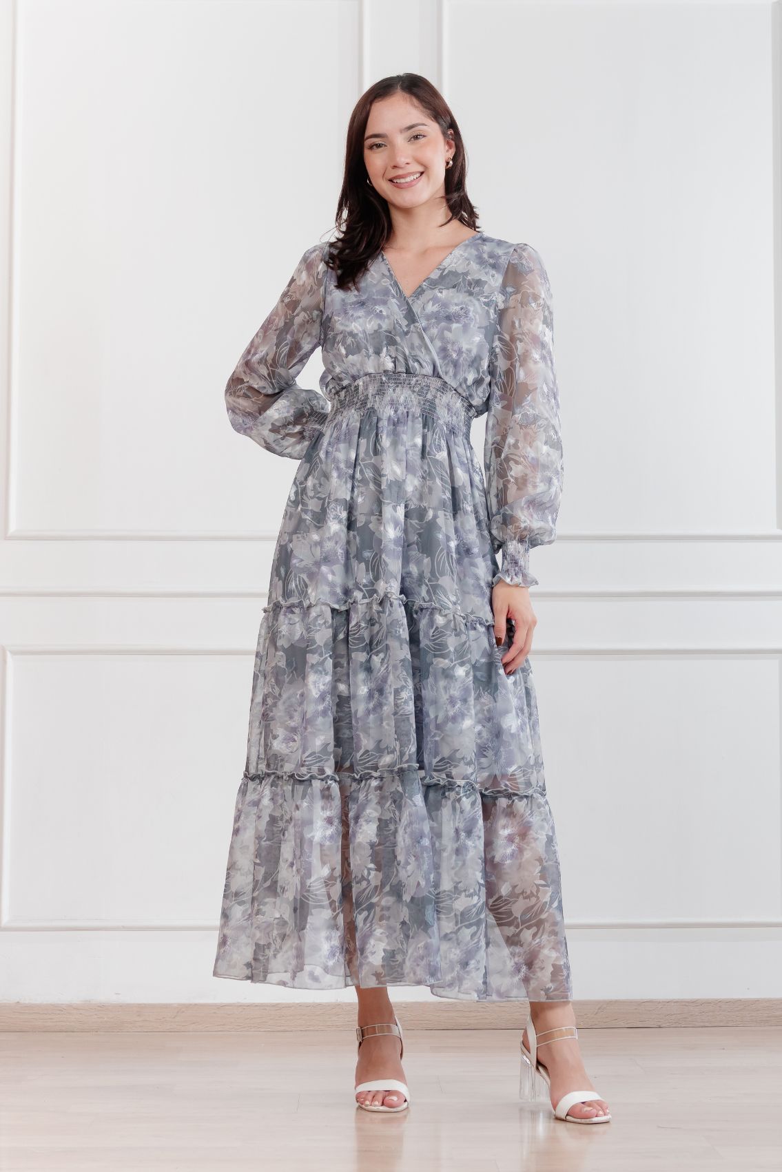 Maxivestido de gasa Amapola