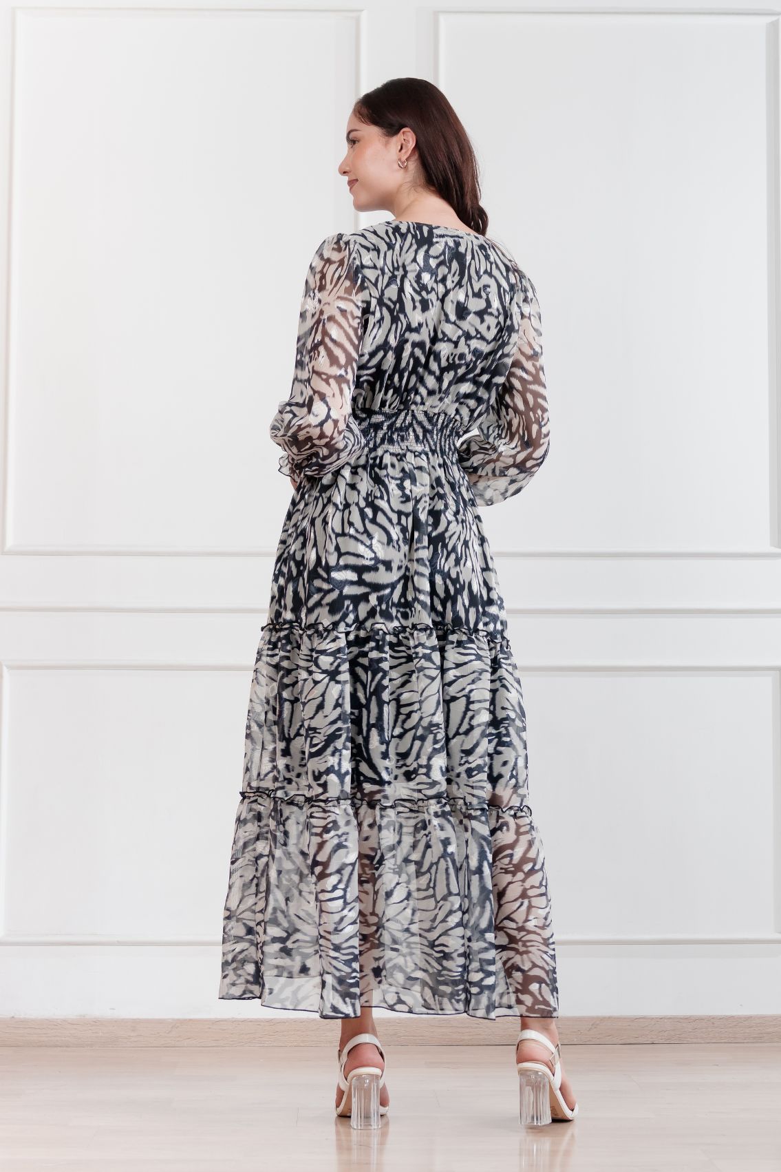 Maxivestido de gasa Amapola Animal Print