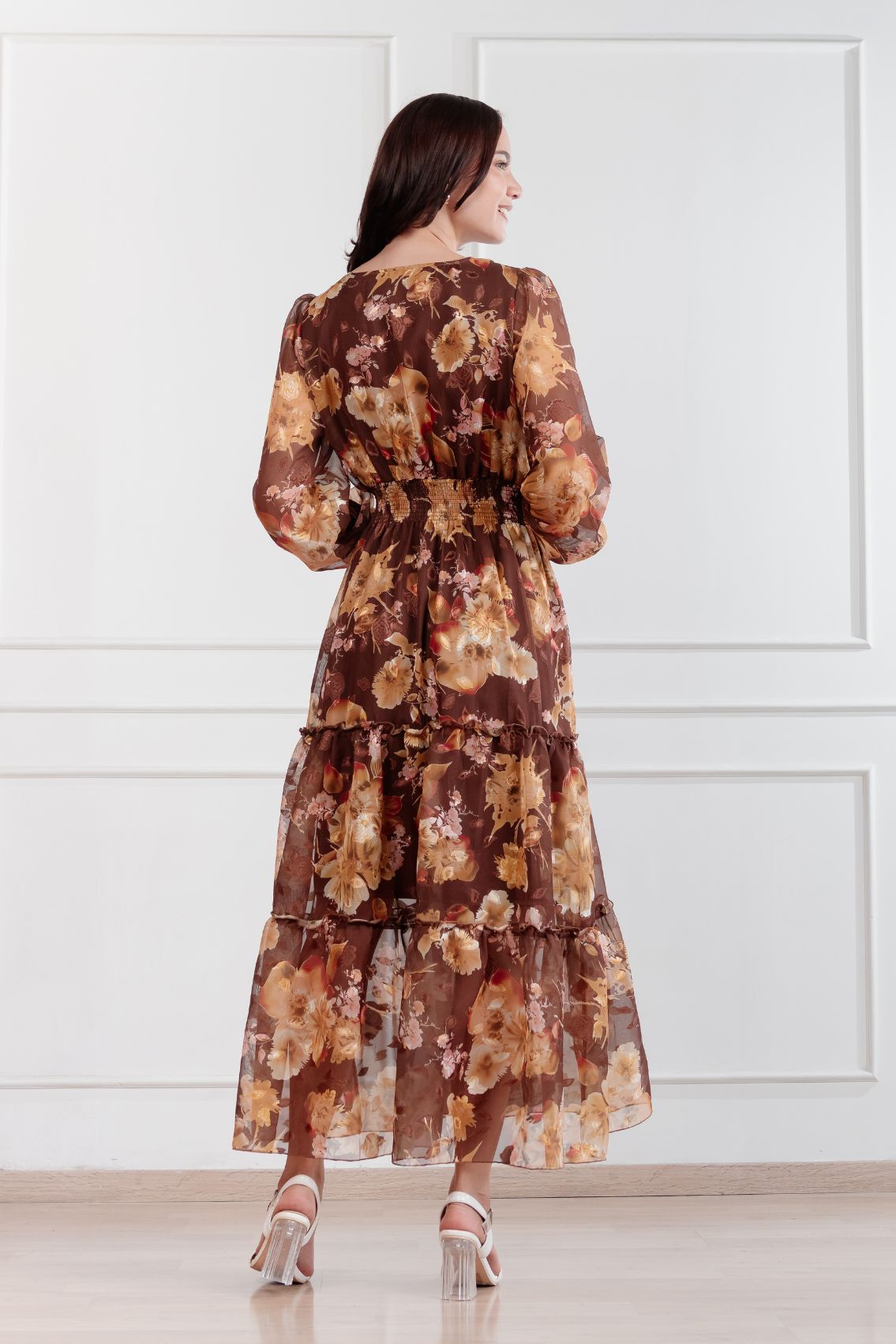 Maxivestido de gasa Amapola floreado