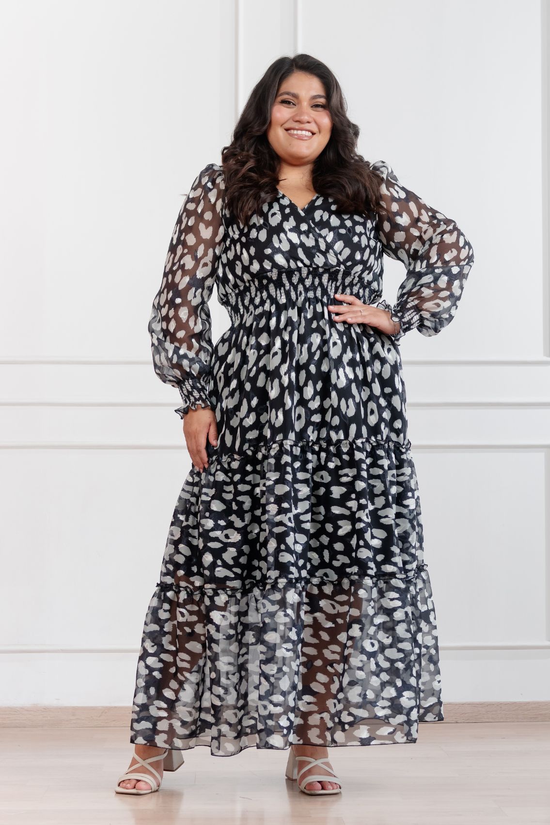 Maxivestido de gasa Amapola Animal Print