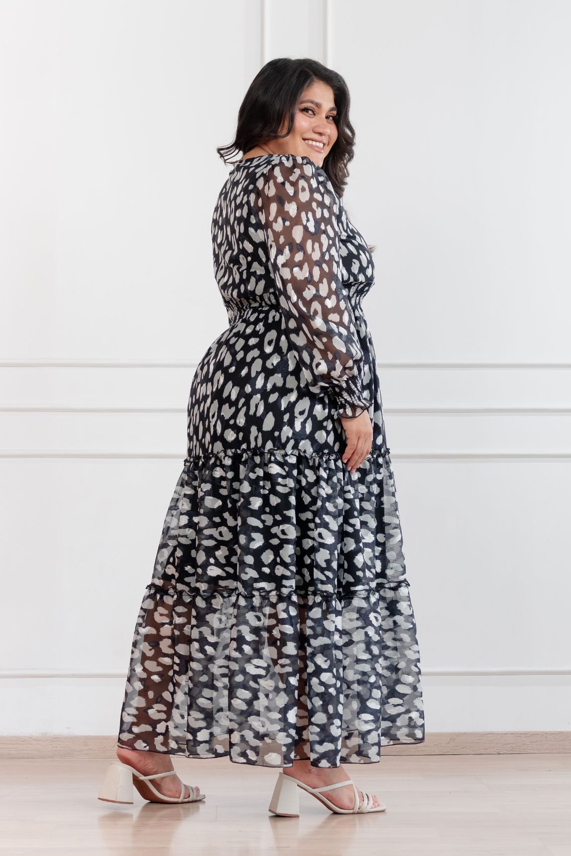 Maxivestido de gasa Amapola Animal Print