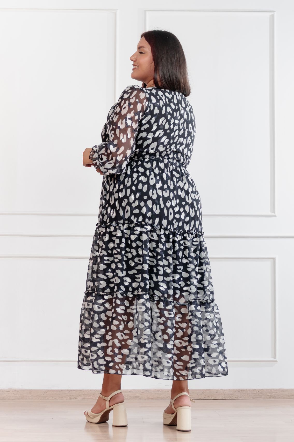 Maxivestido de gasa Amapola Animal Print