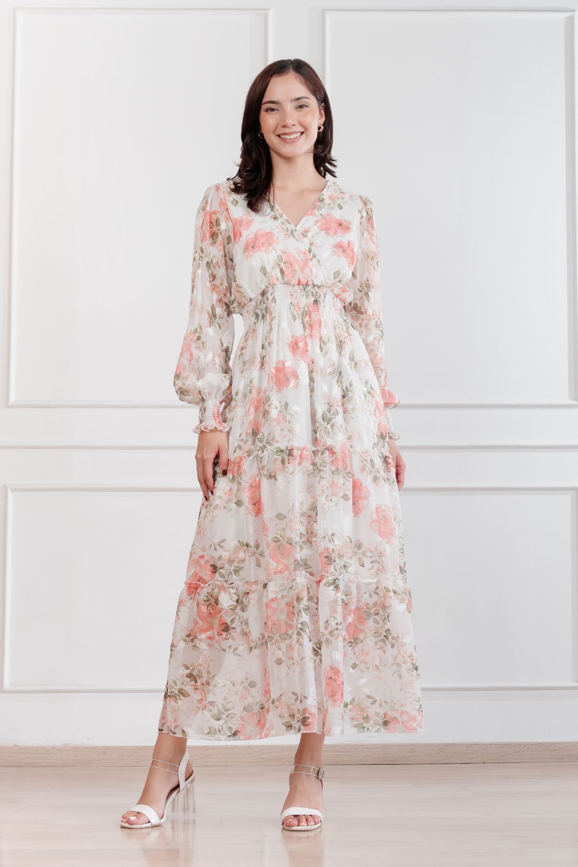 Maxivestido de gasa Amapola