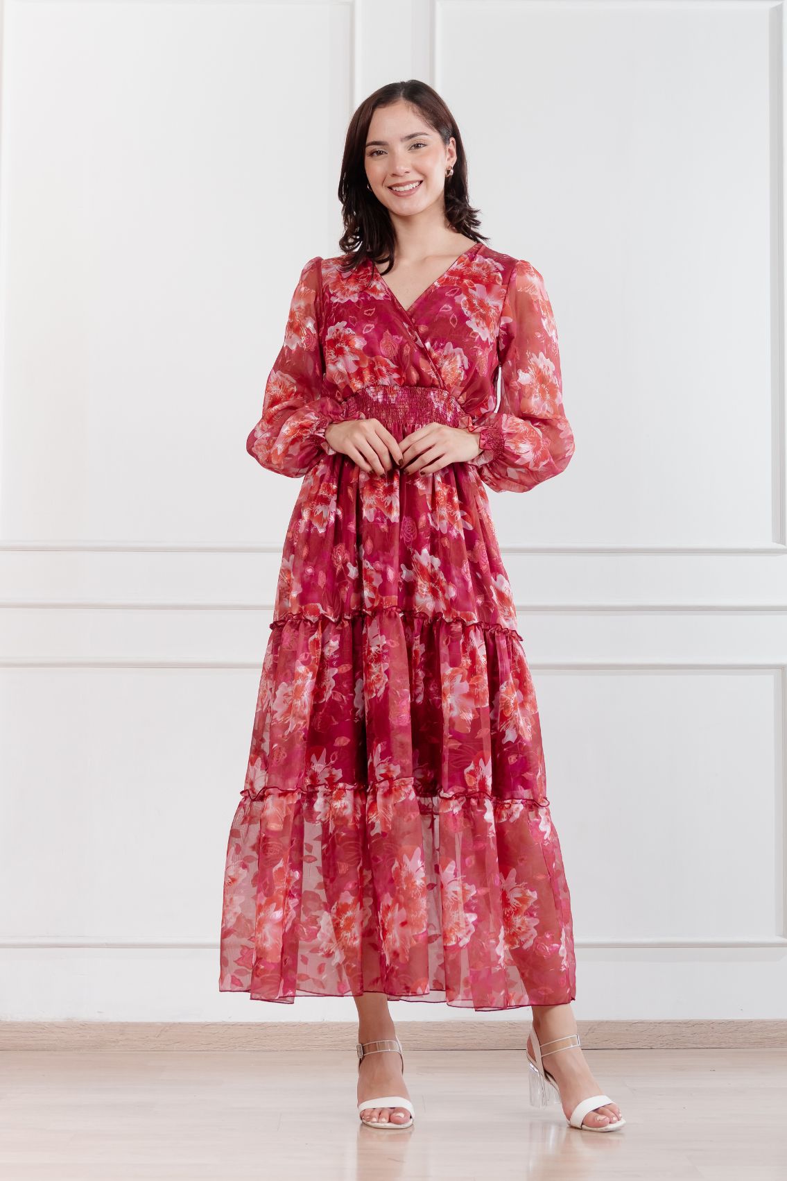 Maxivestido de gasa Amapola floreado