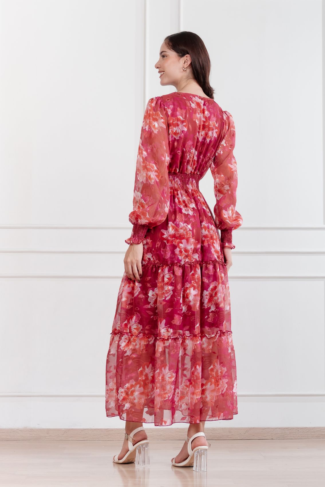 Maxivestido de gasa Amapola floreado