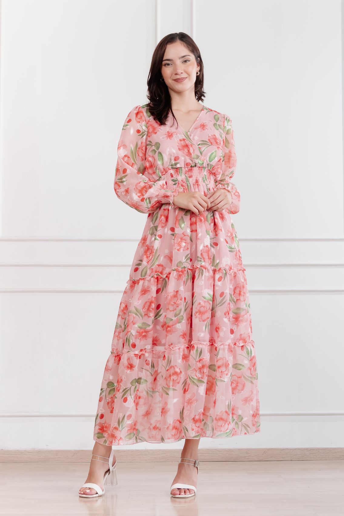 Maxivestido de gasa Amapola