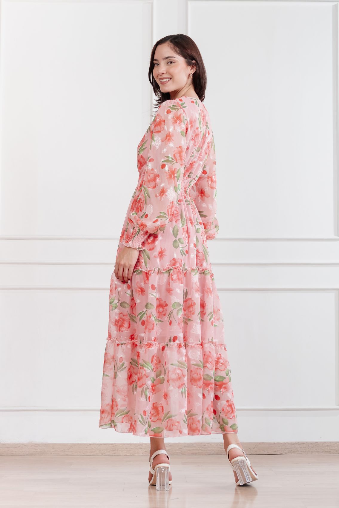Maxivestido de gasa Amapola