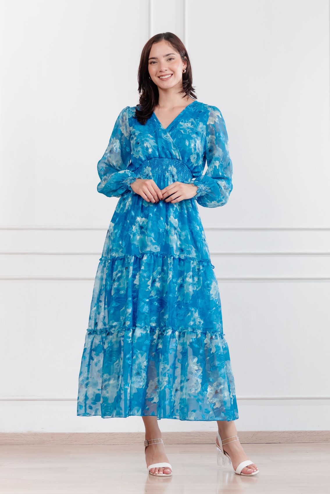 Maxivestido de gasa Amapola