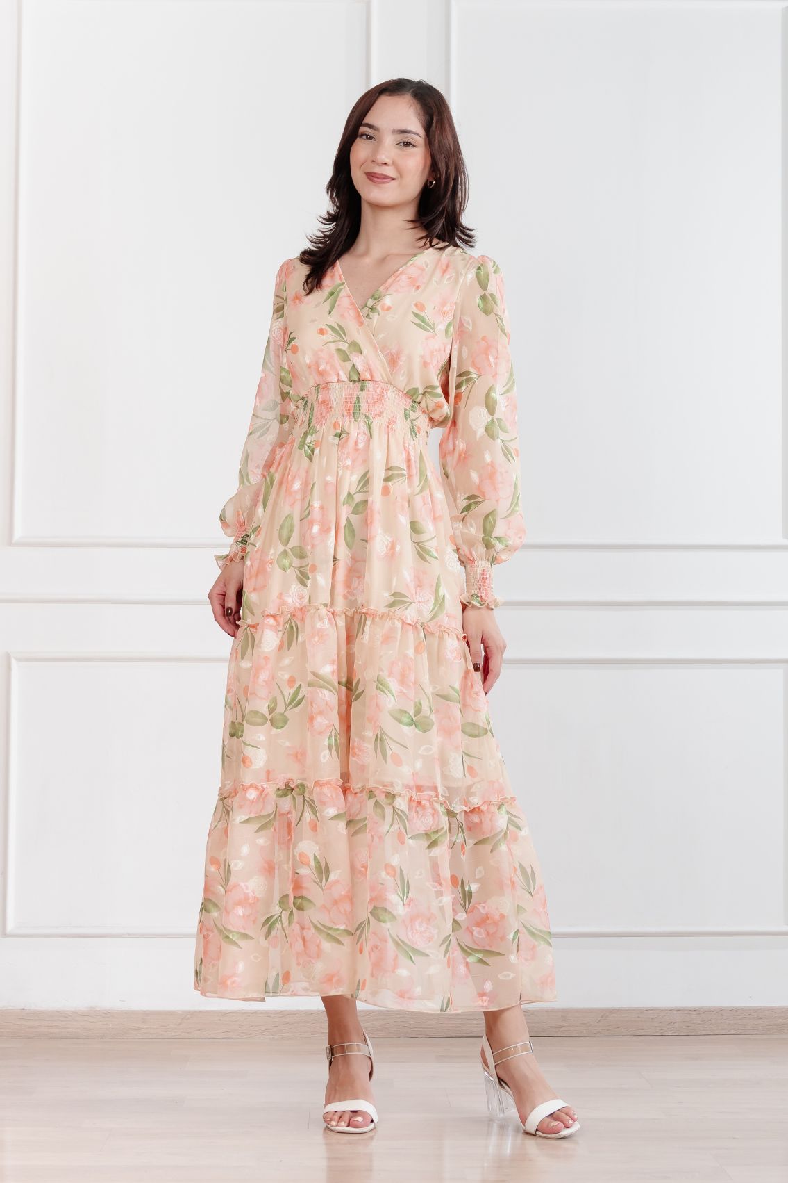 Maxivestido de gasa Amapola
