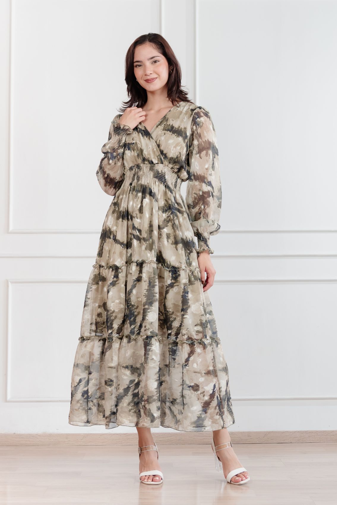 Maxivestido de gasa Amapola