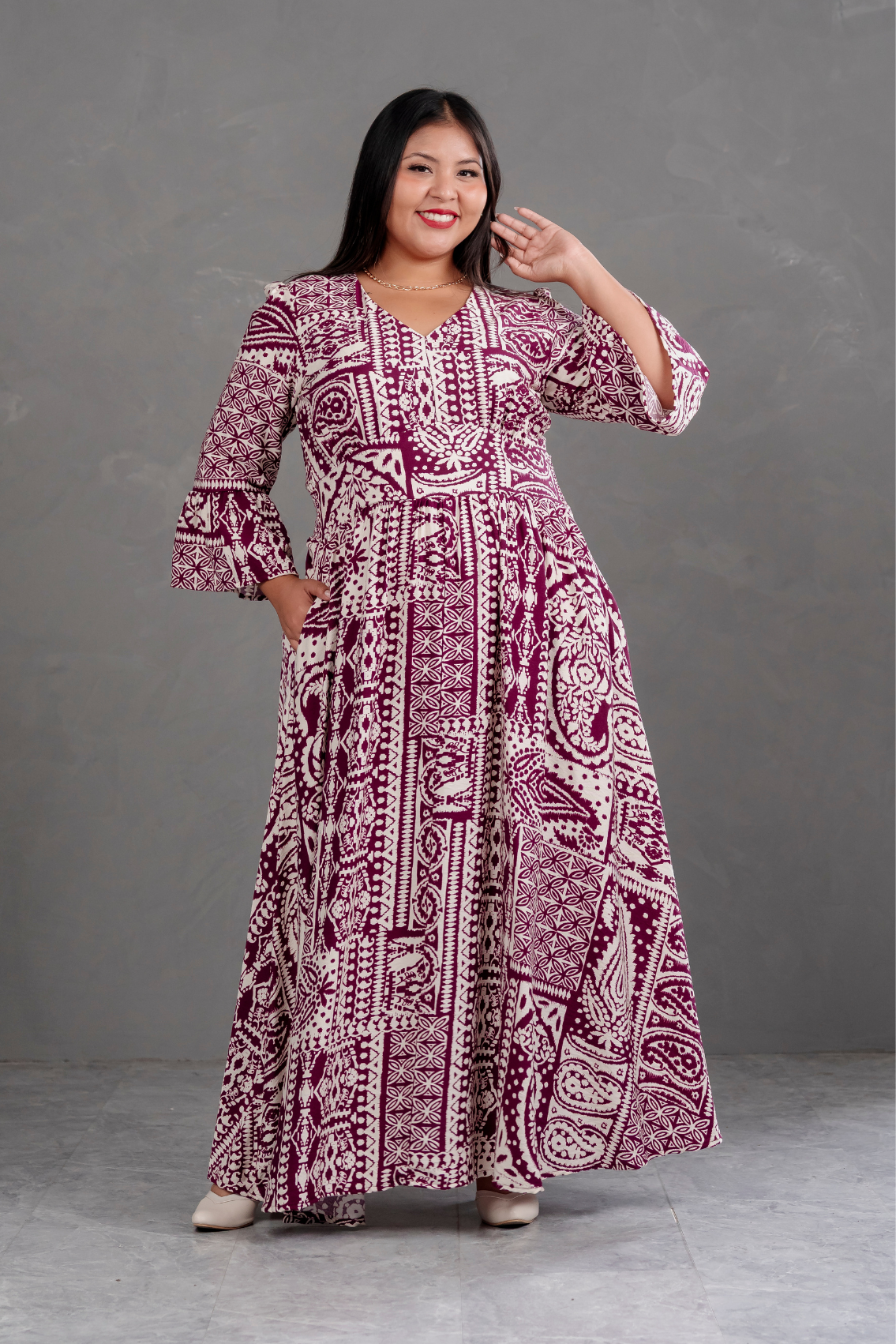 Vestido Largo Estampado Boho Artemisa