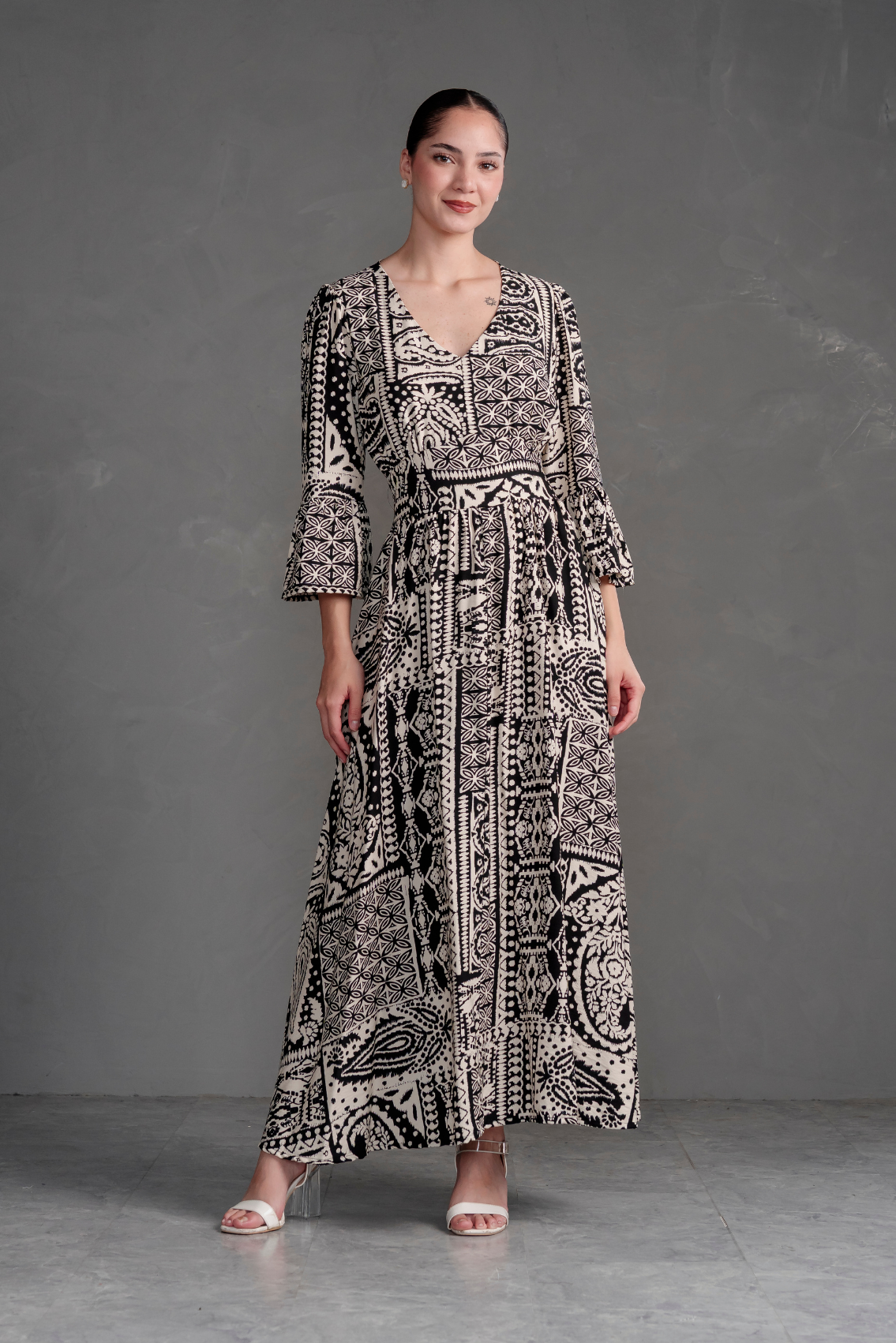 Vestido Largo Estampado Boho Artemisa