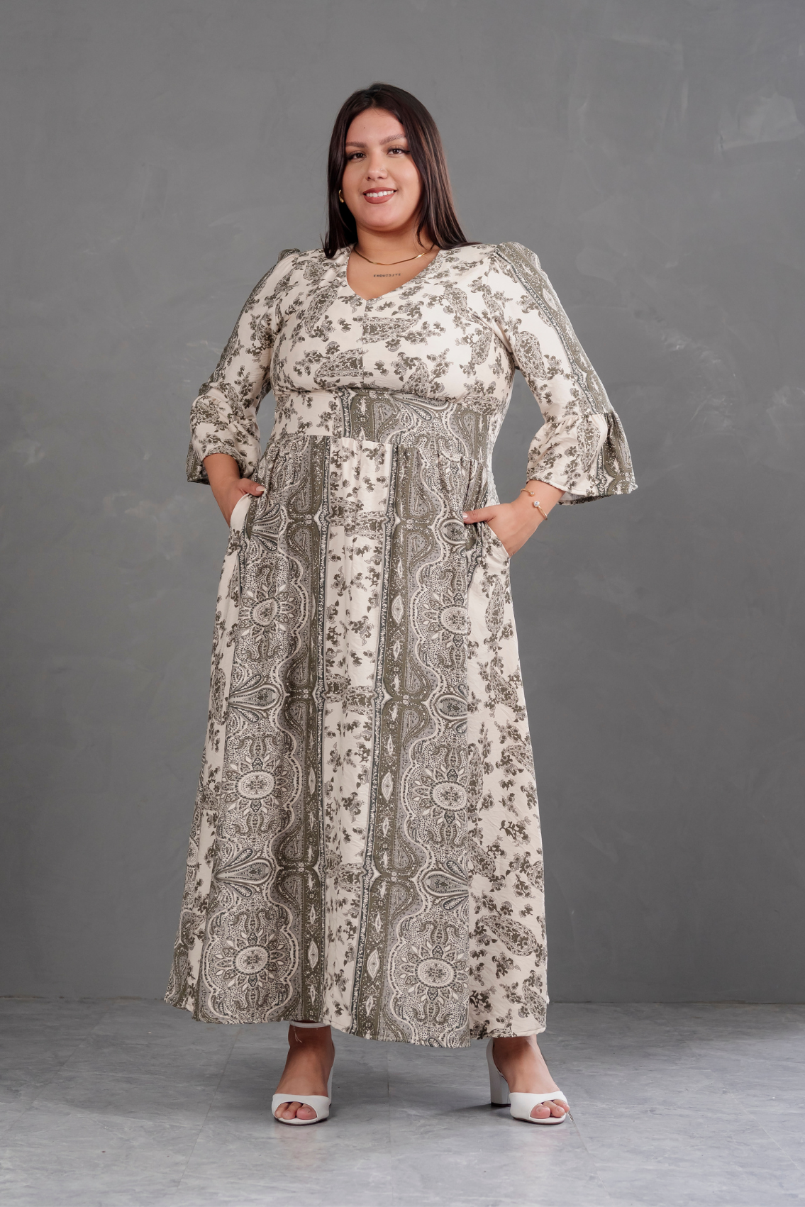 Vestido Largo Estampado Boho Artemisa