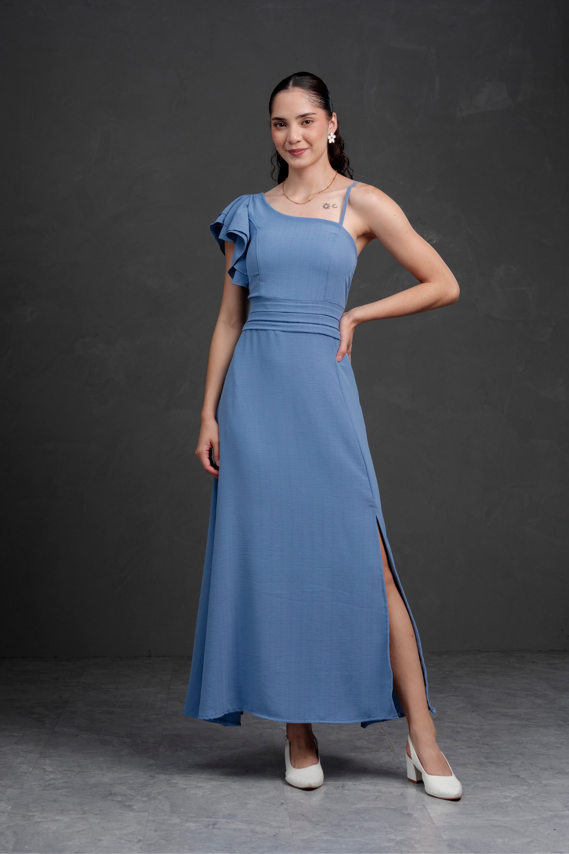 Vestido largo Asimetrico Melia