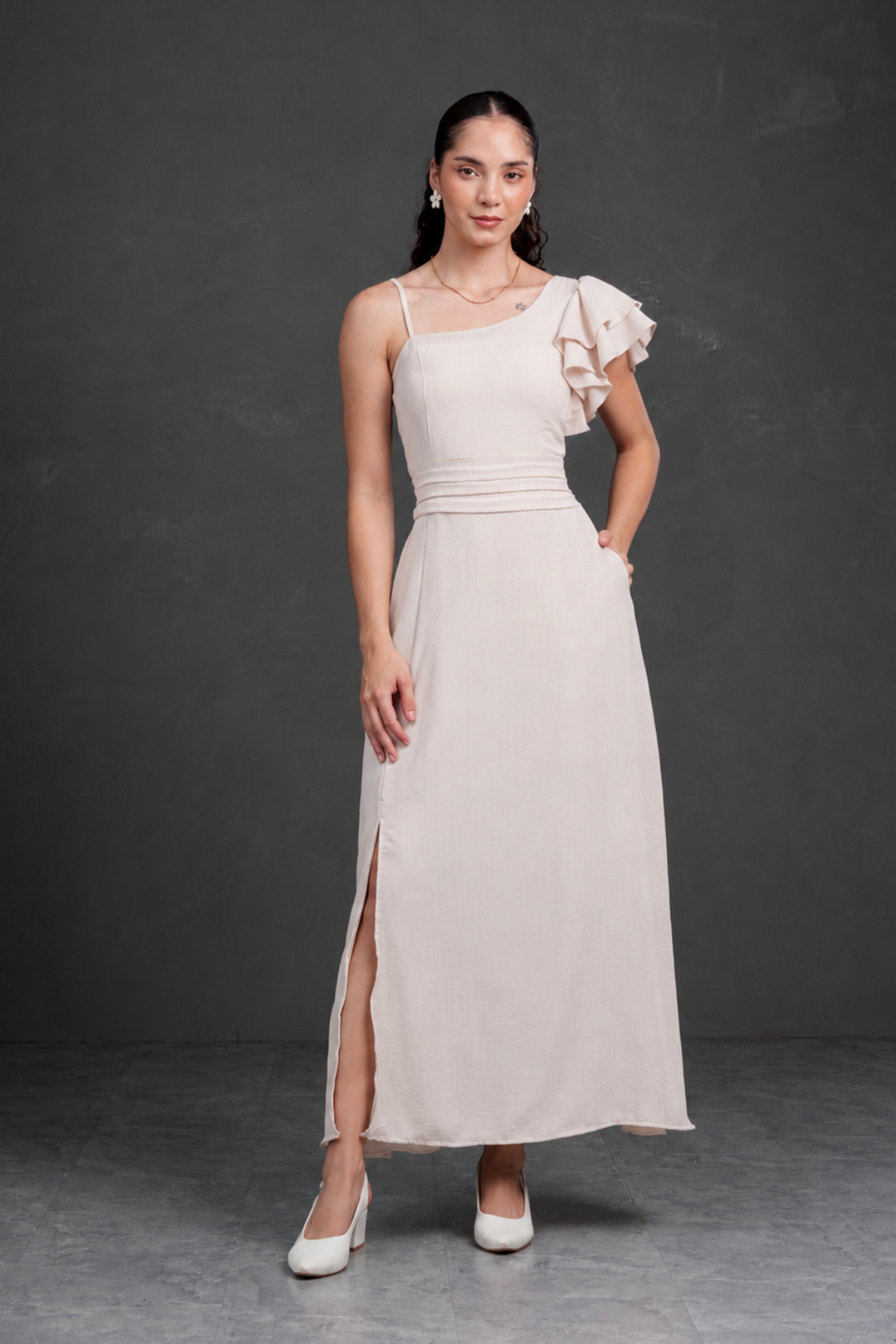Vestido largo Asimetrico Melia