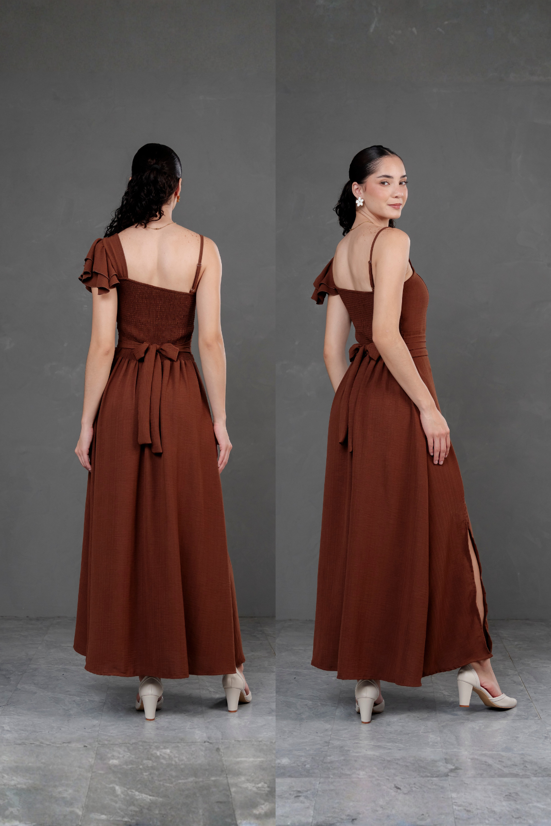 Vestido largo Asimetrico Melia