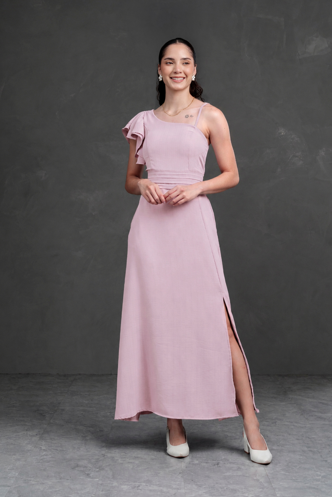 Vestido largo Asimetrico Melia