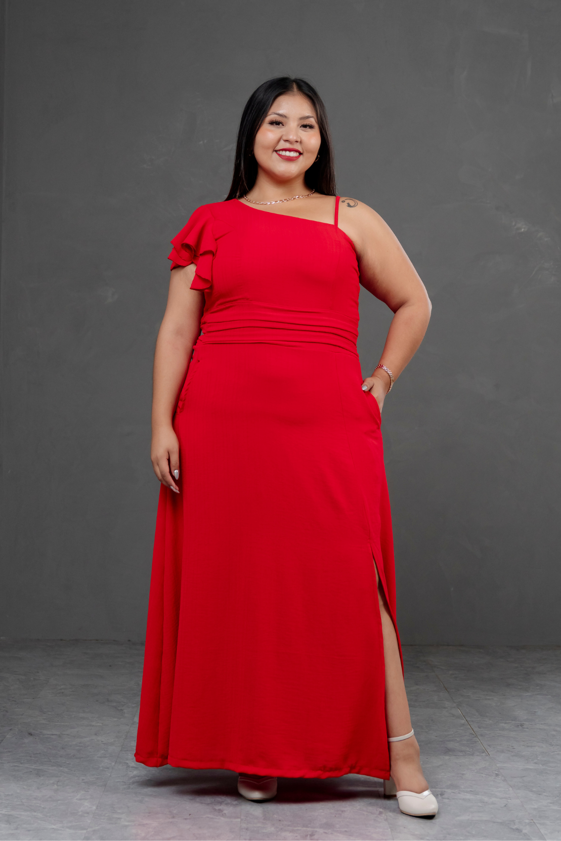 Vestido largo Asimetrico Melia