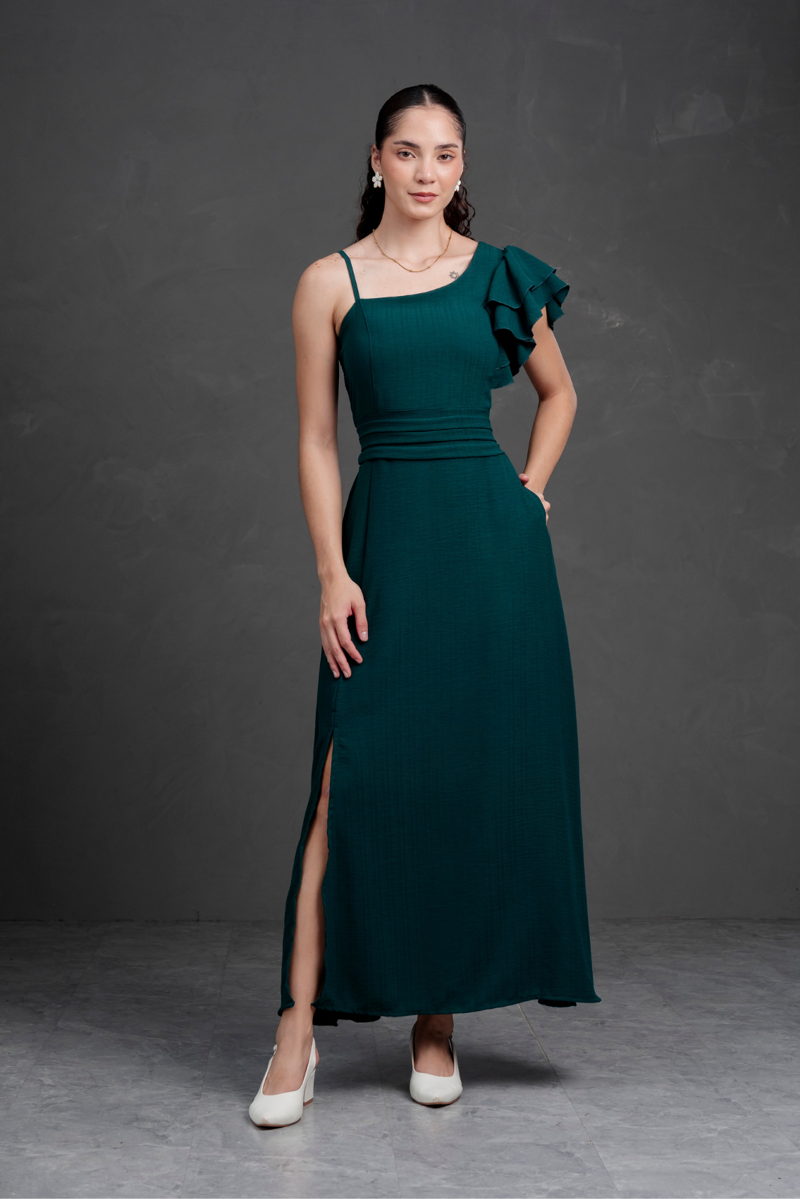 Vestido largo Asimetrico Melia