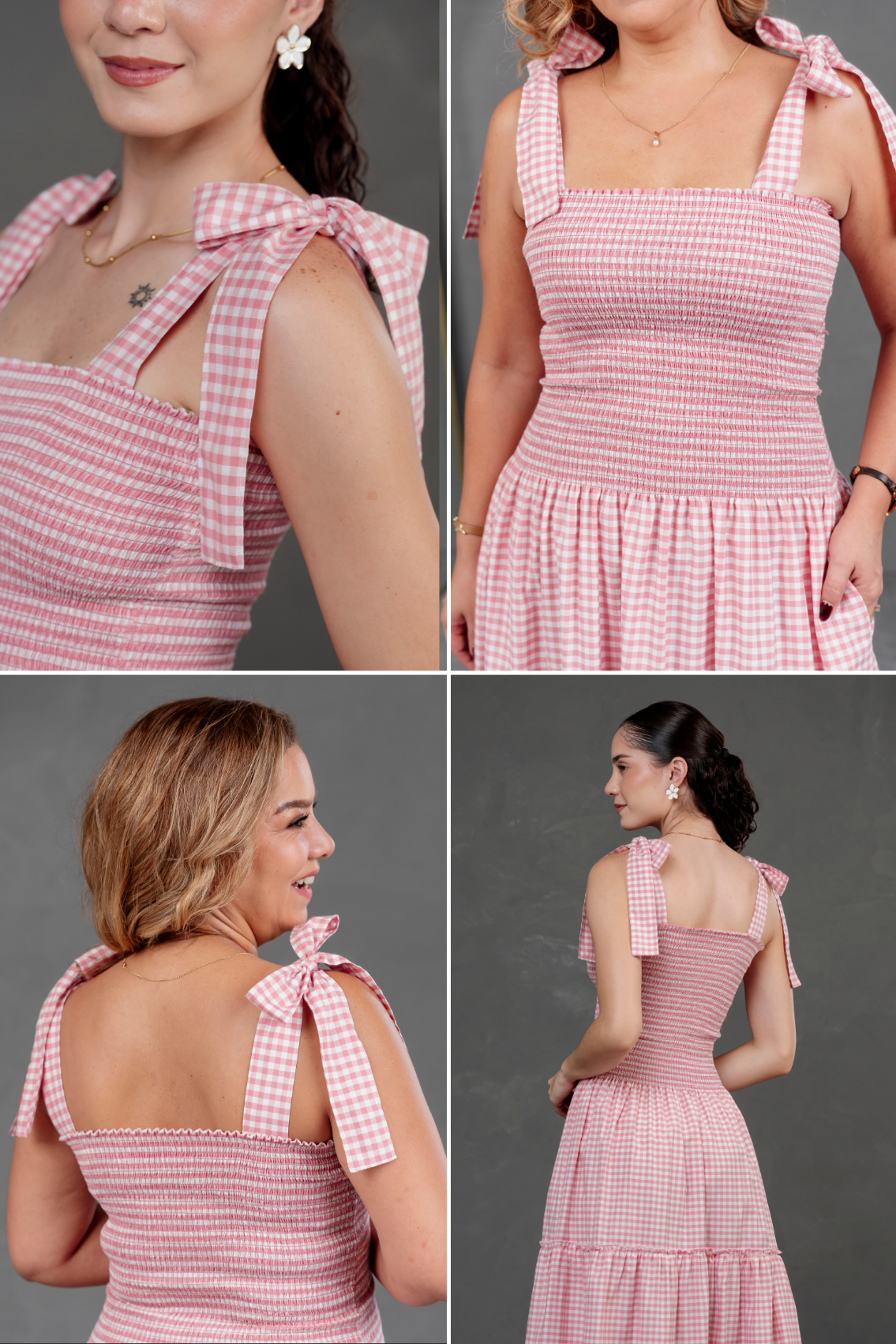 Vestido largo de cuadros Vichy Briella