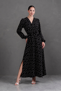 Vestido Largo Emily Polka negro