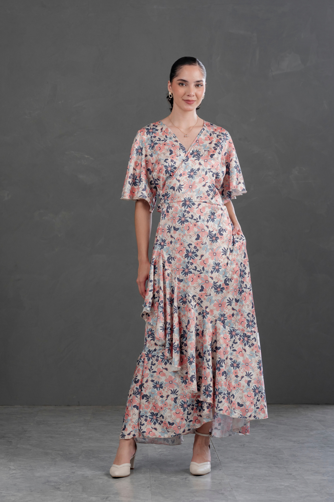 Vestido Envolvente Floreado Valentina
