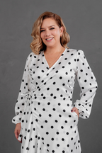 Vestido Envolvente polka dots Blanco