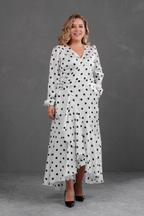 Vestido Envolvente polka dots Blanco