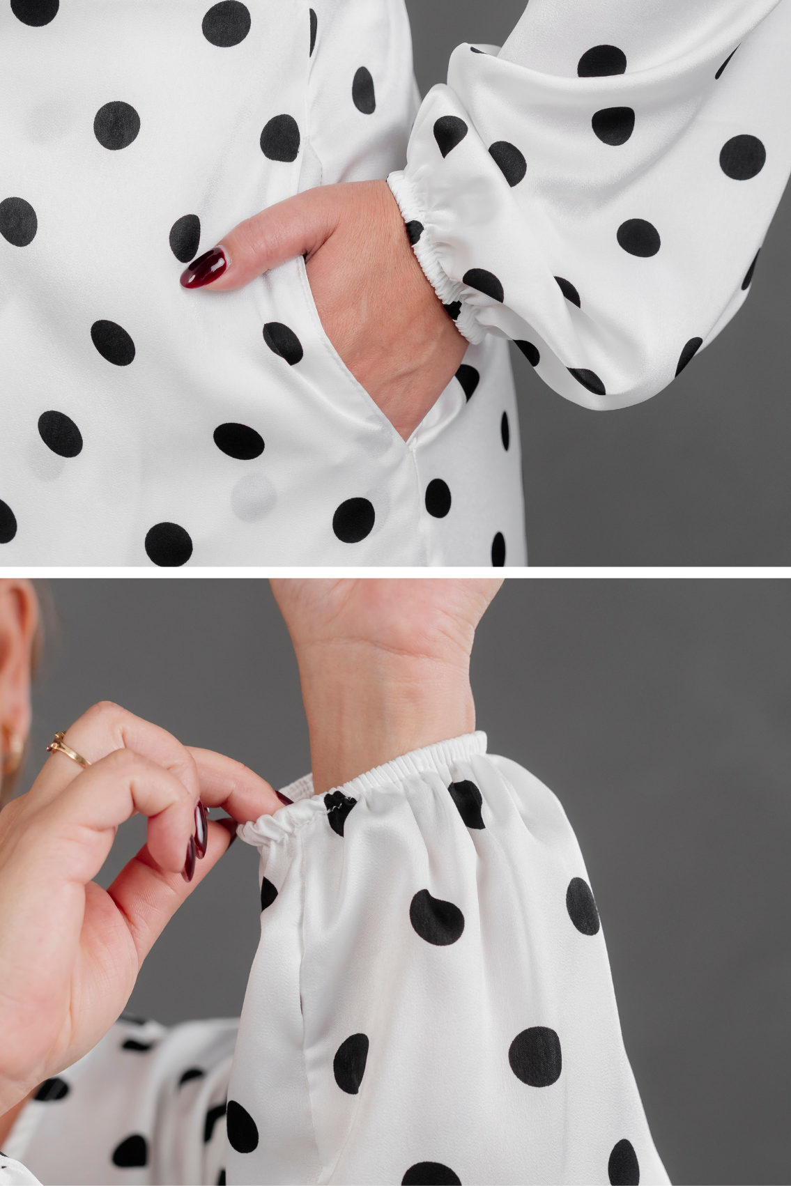 Vestido Envolvente polka dots Blanco