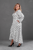 Vestido Envolvente polka dots Blanco