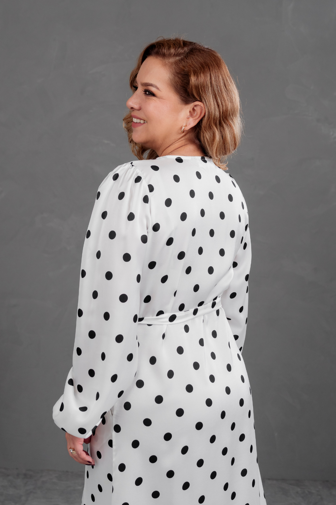 Vestido Envolvente polka dots Blanco