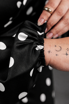 Vestido Envolvente polka dots Negro
