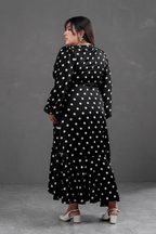 Vestido Envolvente polka dots Negro