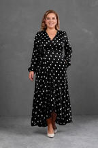 Vestido Envolvente polka dots Negro
