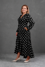Vestido Envolvente polka dots Negro