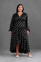Vestido Envolvente polka dots Negro