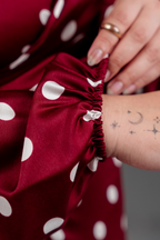 Vestido Envolvente polka dots Rojo Vino