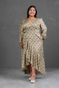 Vestido Envolvente polka dots Verde Olivo