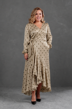 Vestido Envolvente polka dots Verde Olivo
