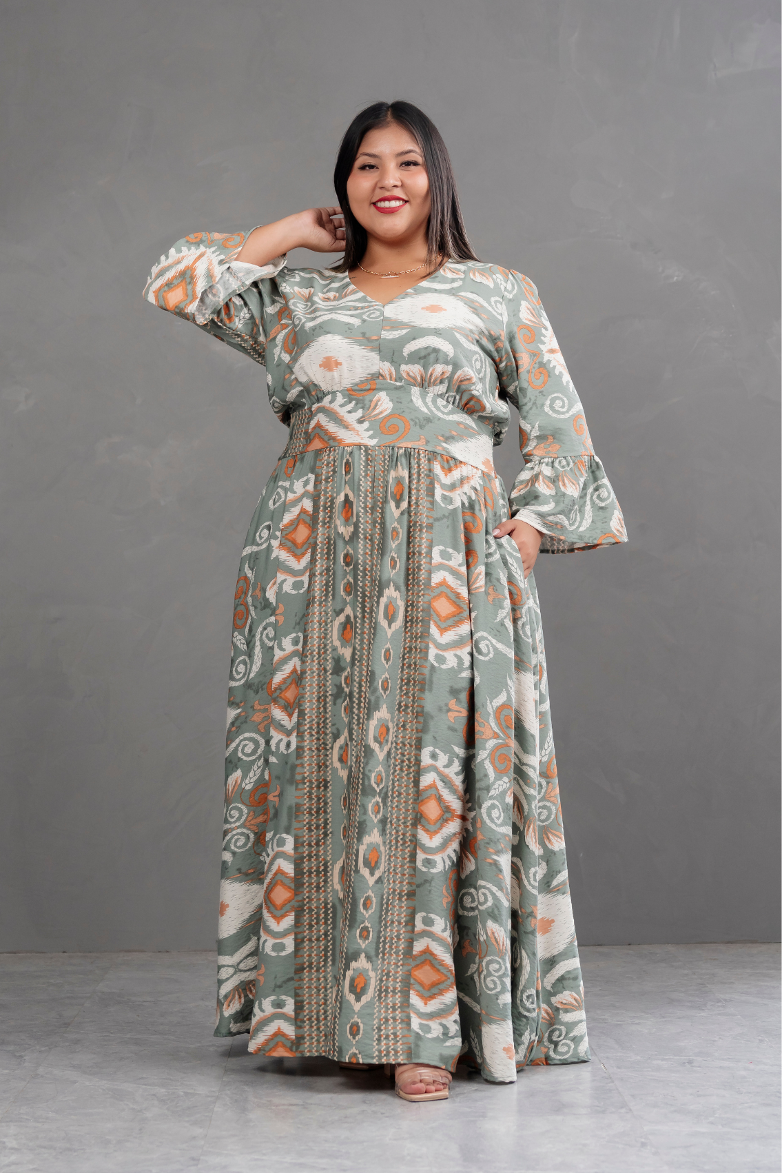 Vestido Largo Estampado Boho Artemisa