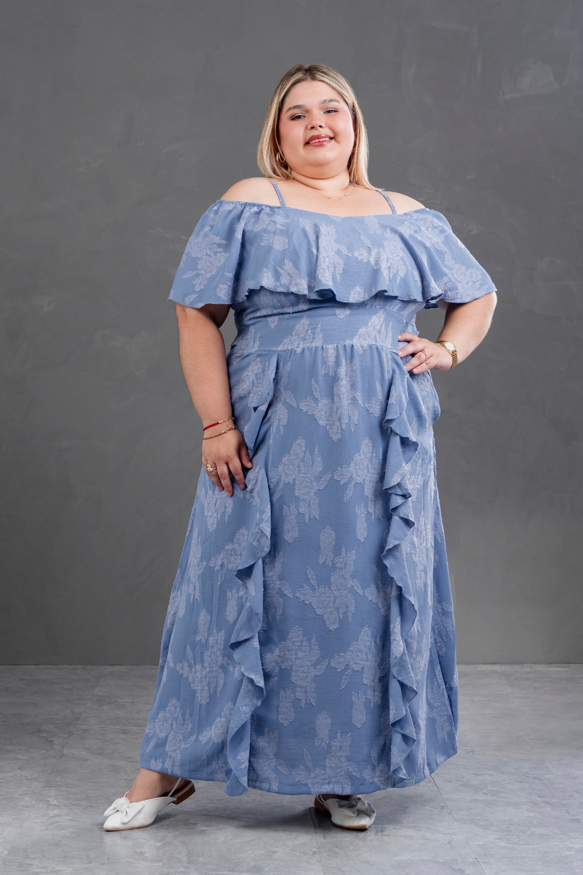 Vestido Largo Off Shoulder Magnolia