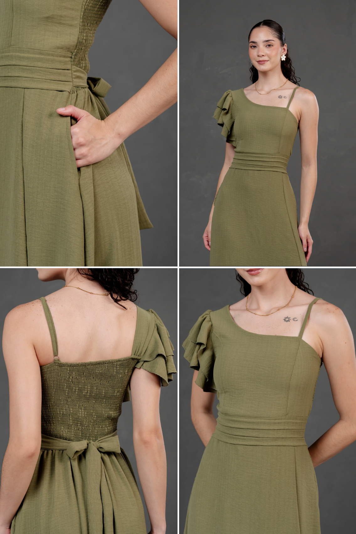 Vestido largo Asimetrico Melia