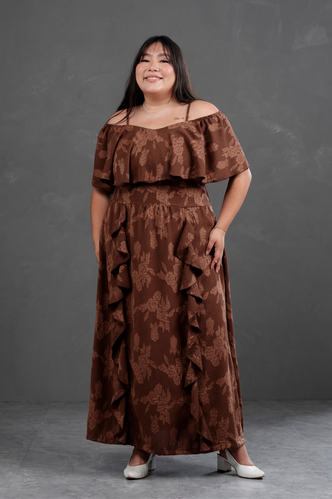 Vestido Largo Off Shoulder Magnolia