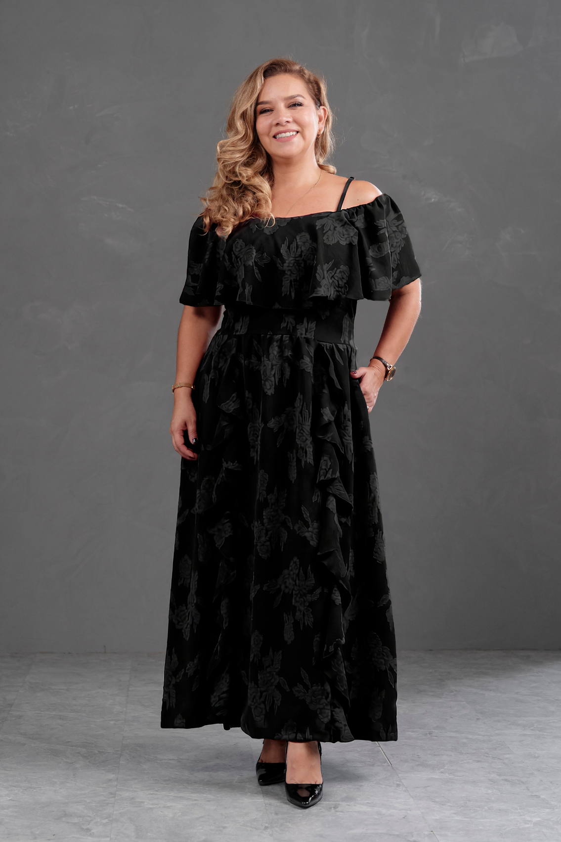 Vestido Largo Off Shoulder Magnolia