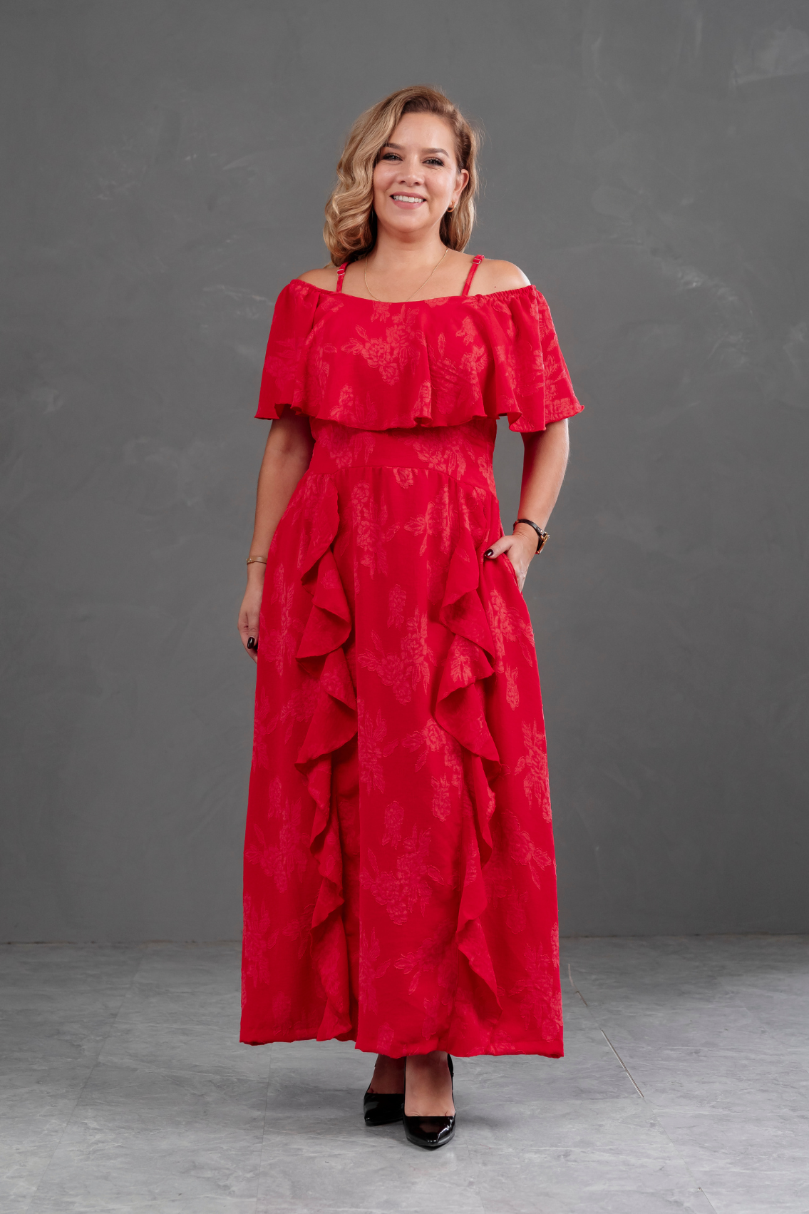 Vestido Largo Off Shoulder Magnolia