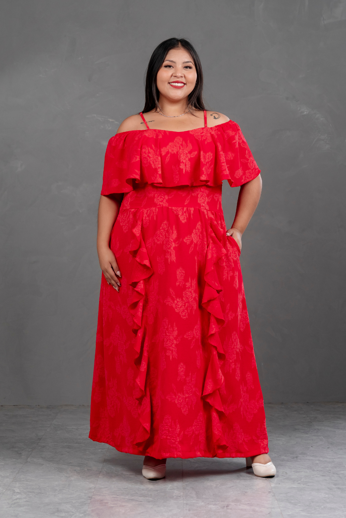 Vestido Largo Off Shoulder Magnolia