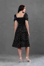 Vestido Midi Alice Polka Dots Negro